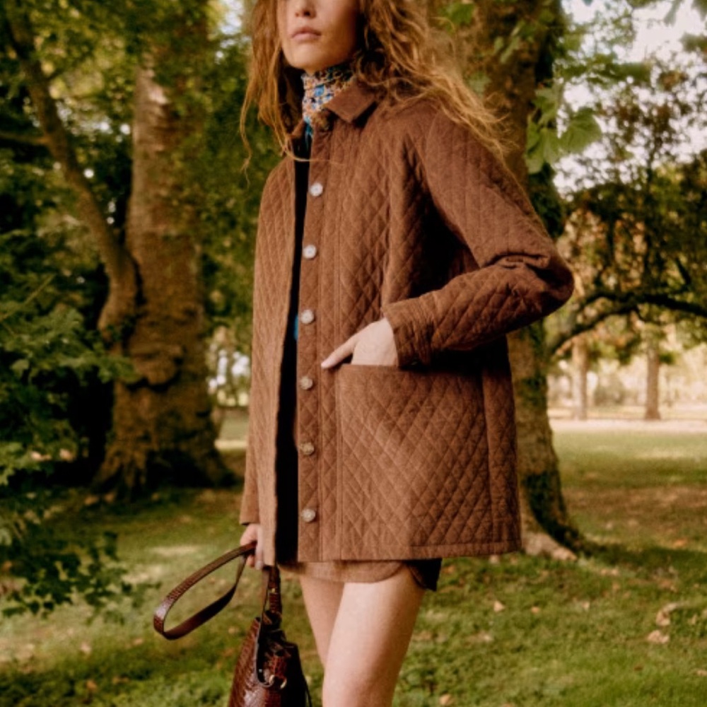 Sezane Sesame Jacket - Brown Corduroy - S